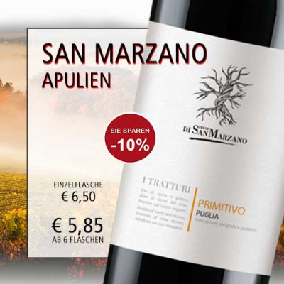 Primitivo Puglia Tratturi von San Marzano | Premium italienischer Rotwein kaufen