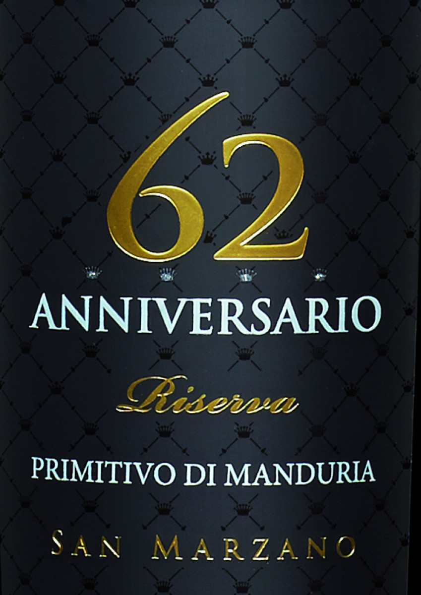 62 Anniversario Riserva Primitivo di Manduria DOP - Spitzenrotwein aus Apulien | Cantine San Marzano